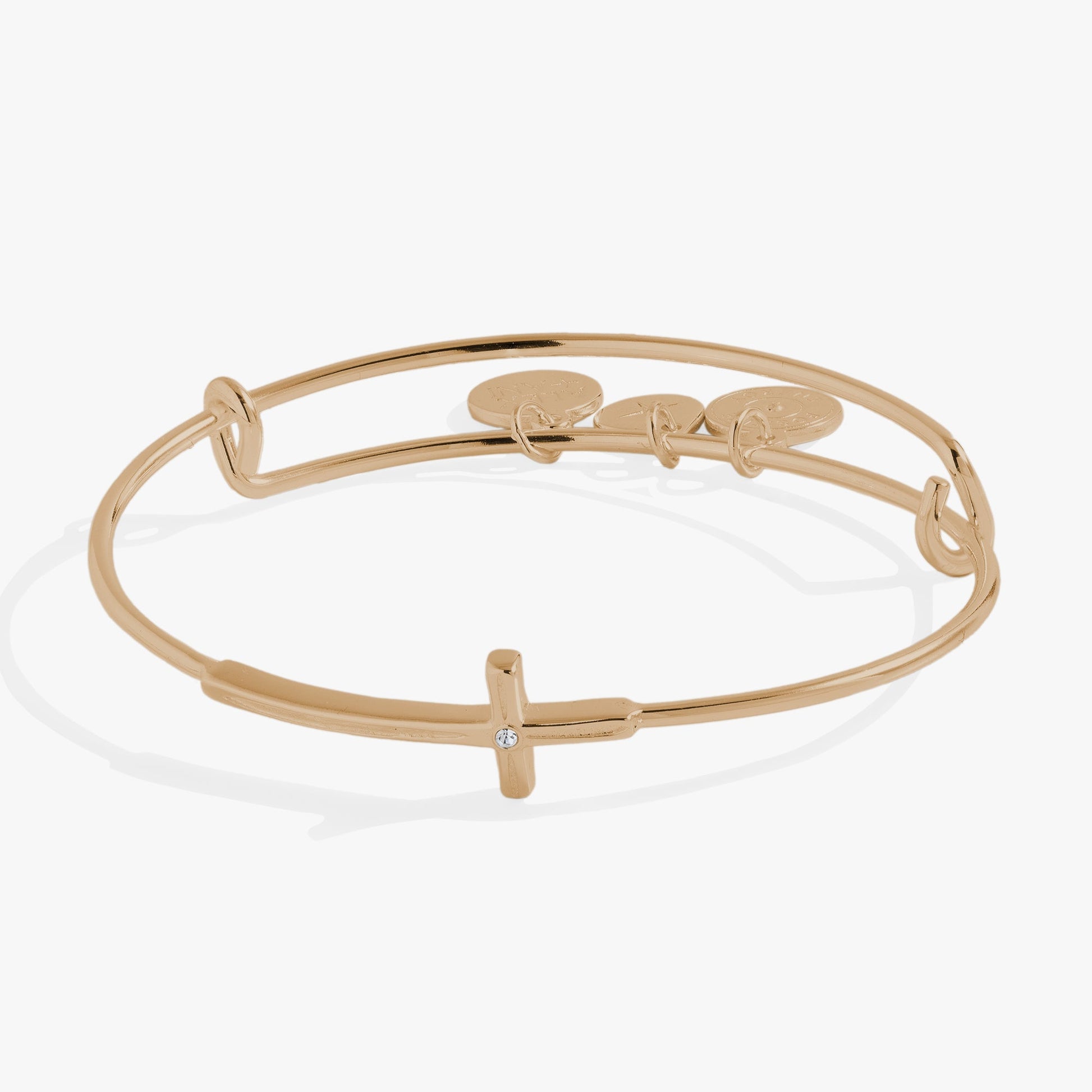Cross In-Line Bangle Gold