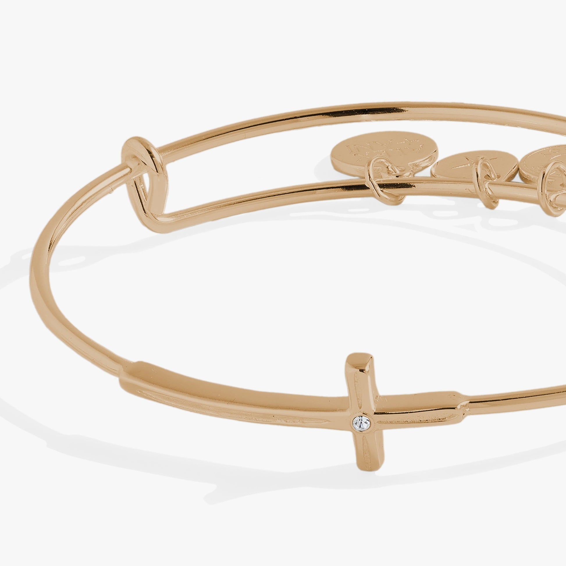 Cross In-Line Bangle Gold