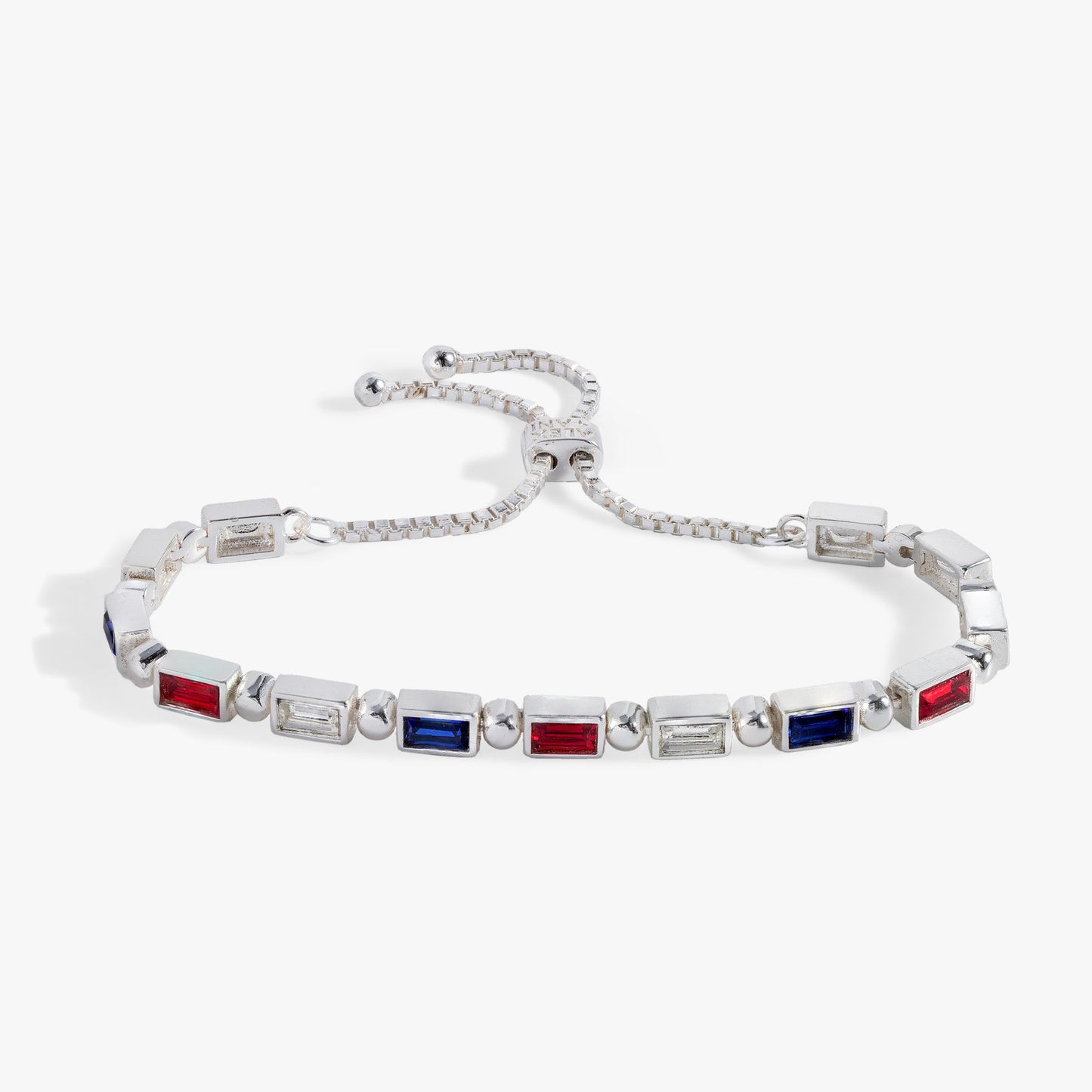 Red, White and Blue Baguette Bolo| Alex and Ani Silver