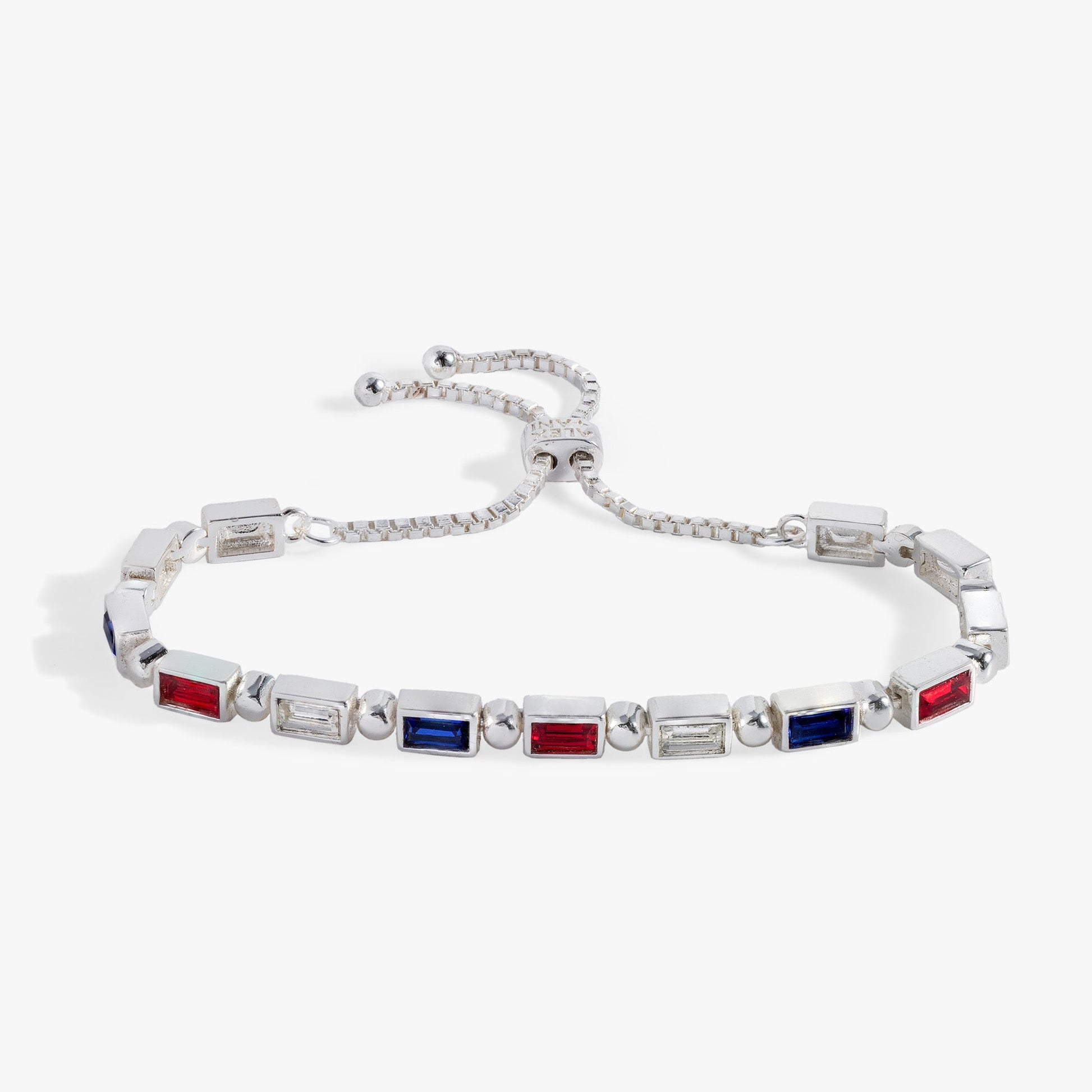 Red, White and Blue Baguette Bolo| Alex and Ani Silver