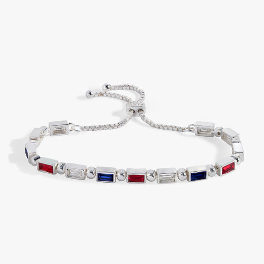 Red, White and Blue Baguette Bolo| Alex and Ani Silver