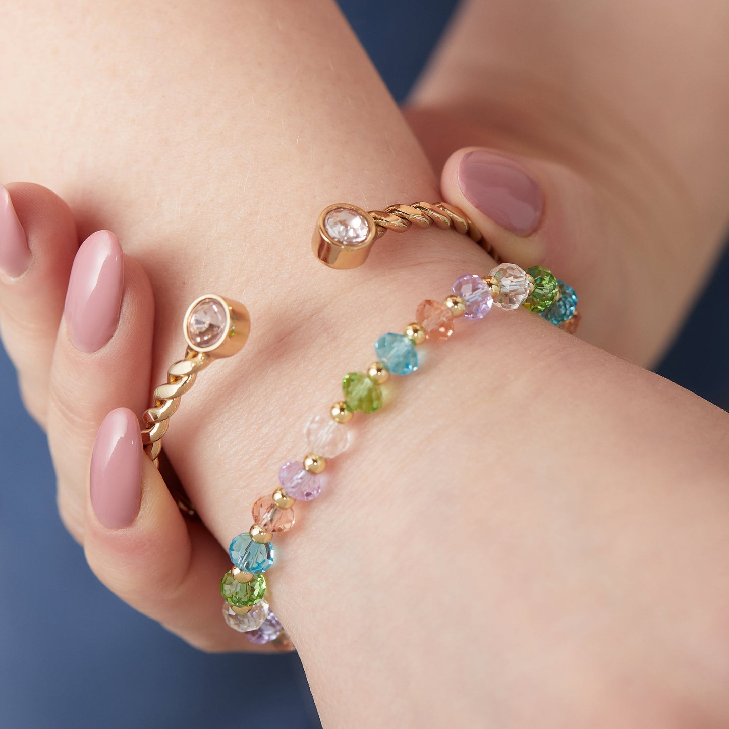 Pastel Crystal Bracelet Gold