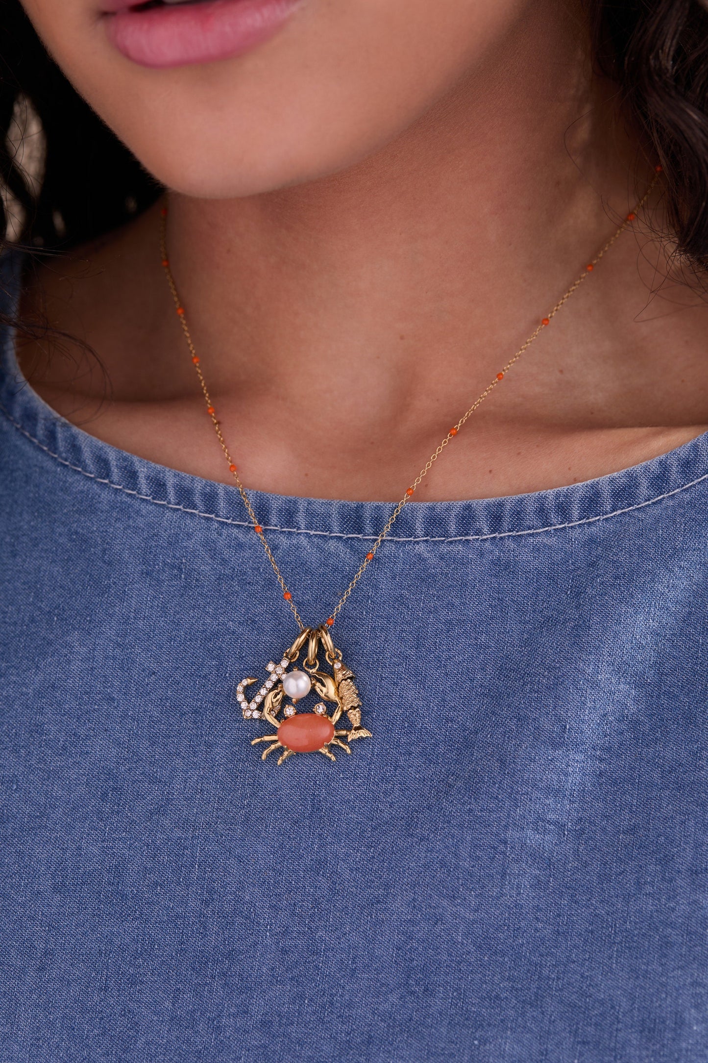 Fish Interchangeable Charm Stainless Steel Gold