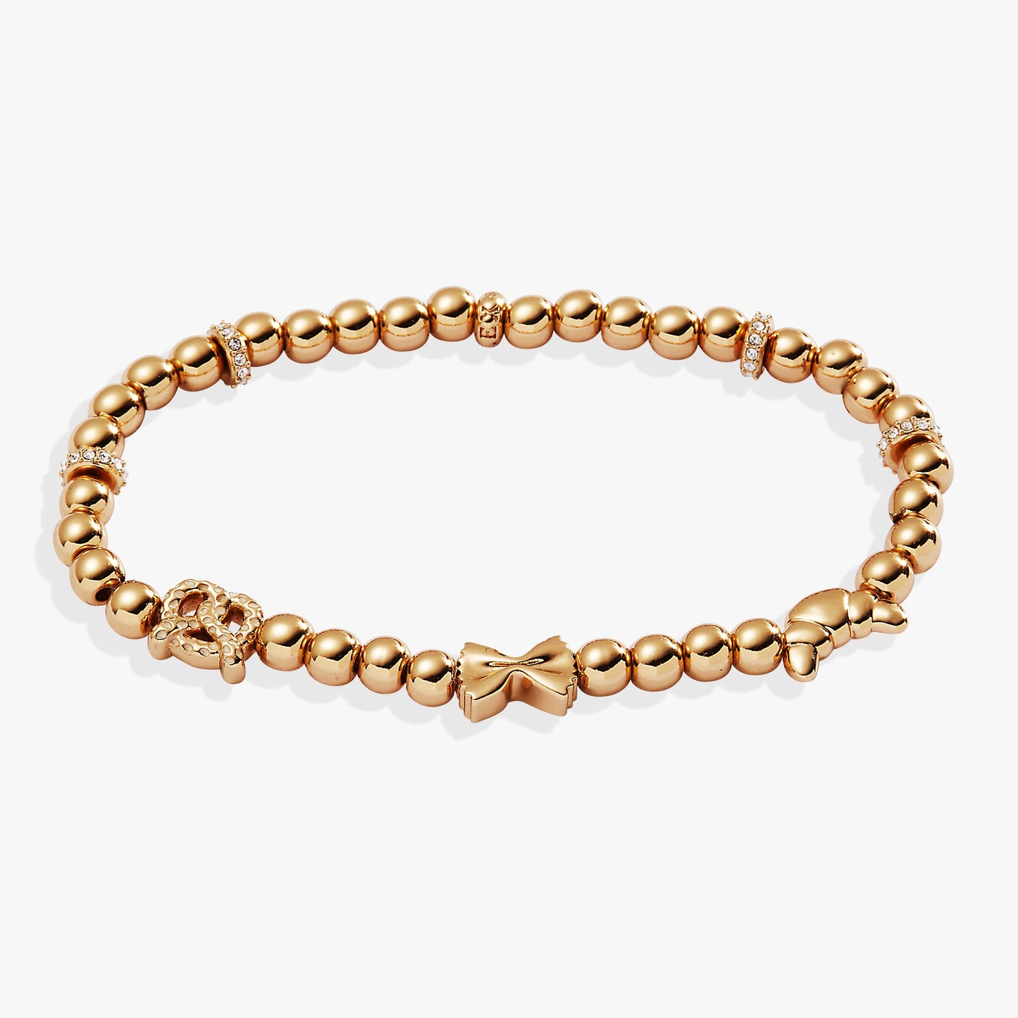 “Carbs are My Love Language” Beaded Stretch Bracelet Gold