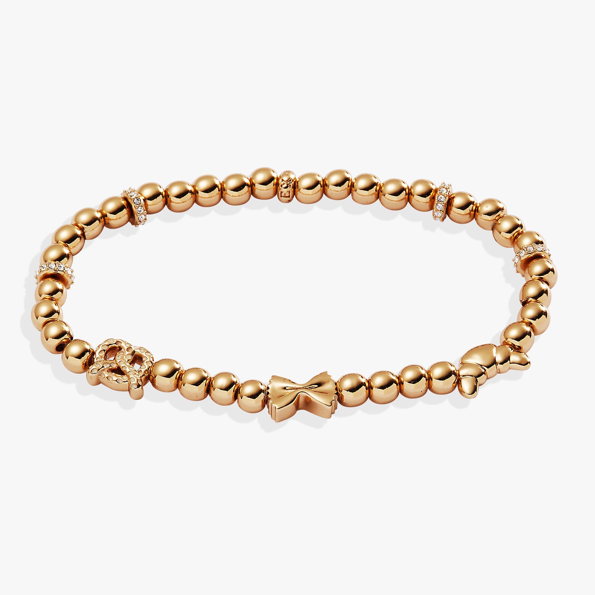 “Carbs are My Love Language” Beaded Stretch Bracelet Gold