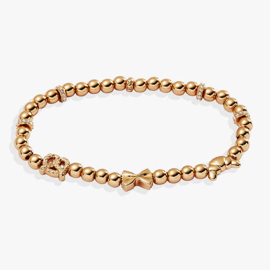 “Carbs are My Love Language” Beaded Stretch Bracelet Gold