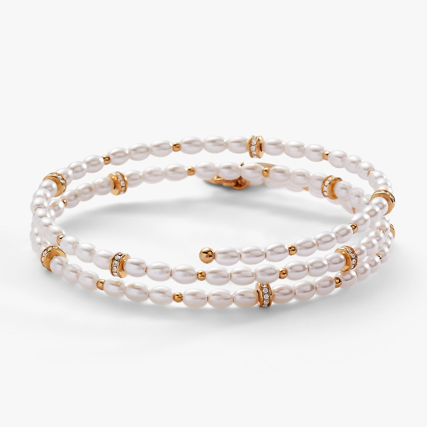 Pearl Wrap Bracelet Shiny Gold