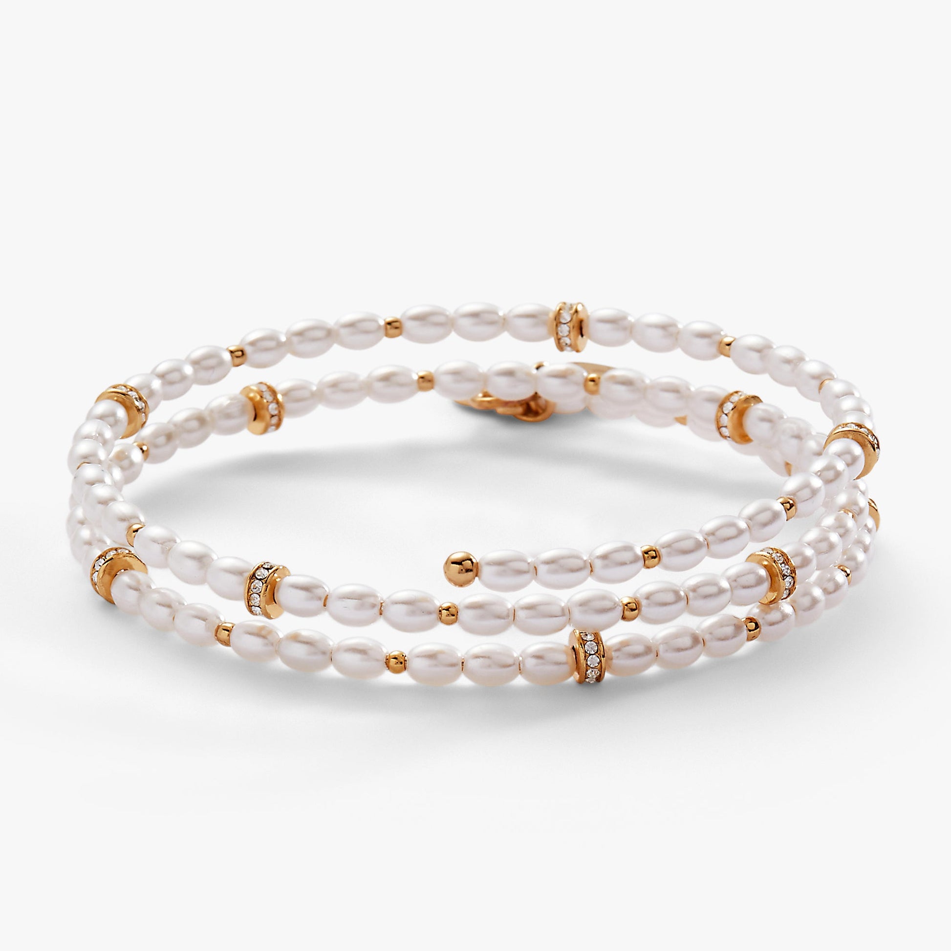 Pearl Wrap Bracelet Shiny Gold