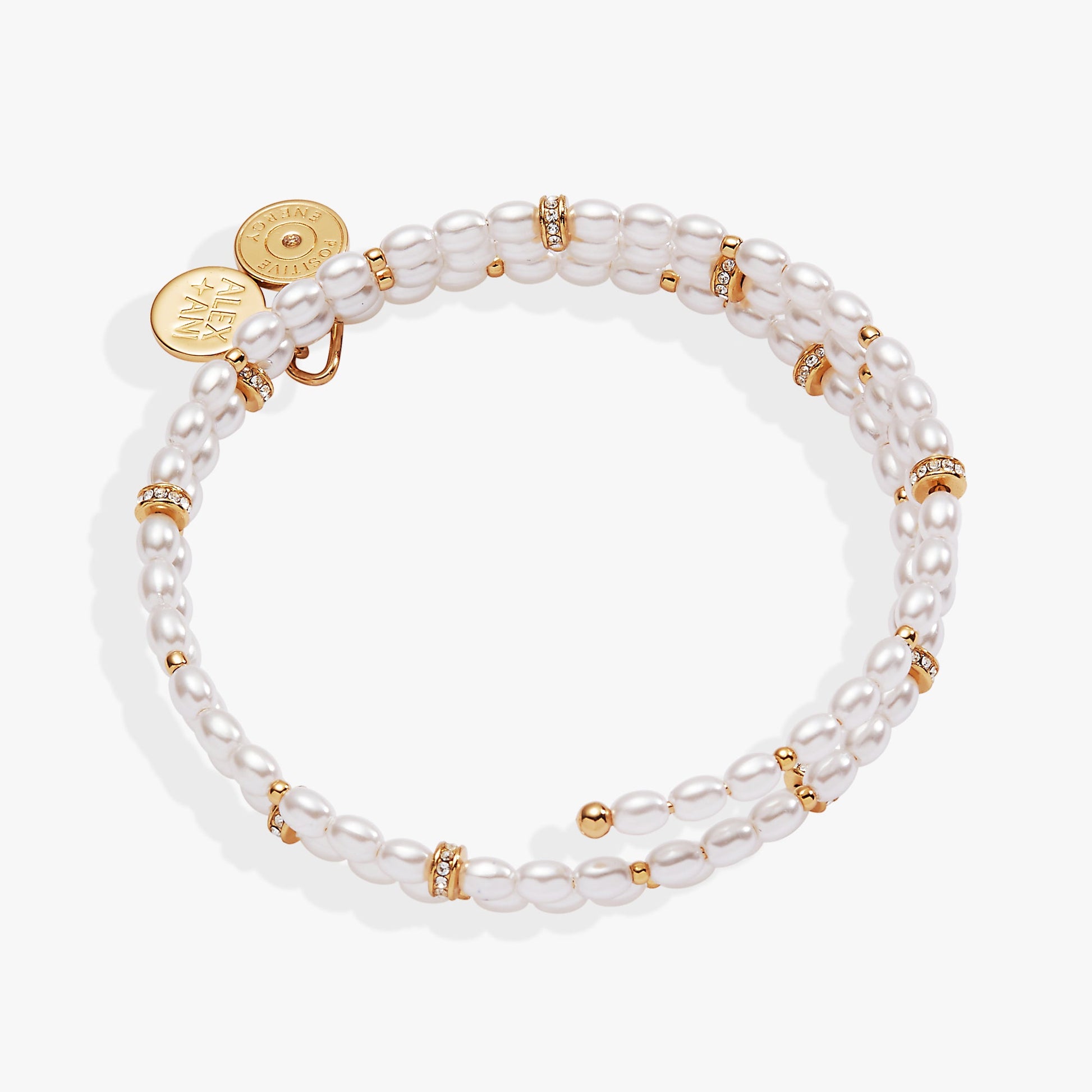 Pearl Wrap Bracelet Shiny Gold