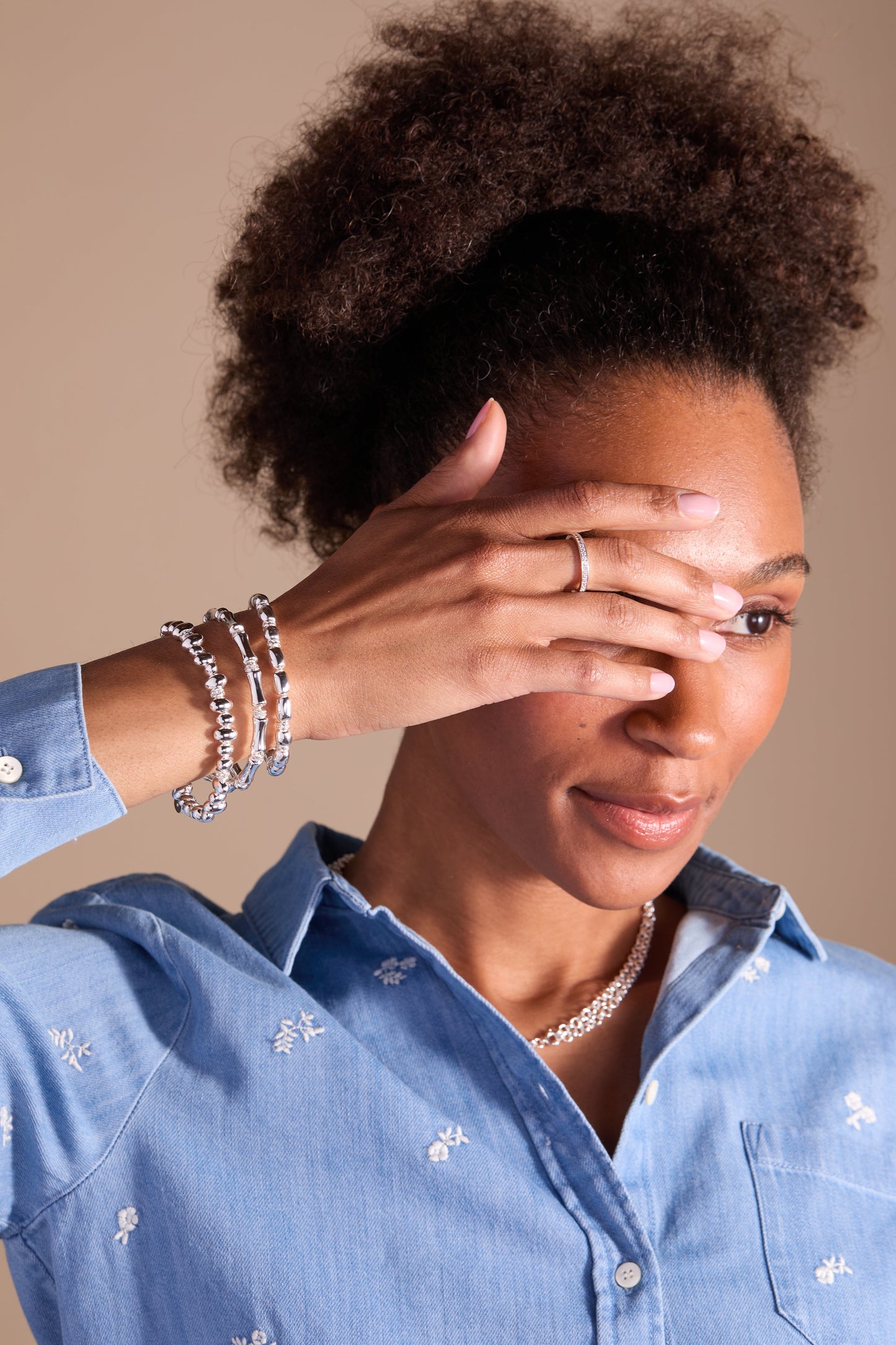 Bamboo Wrap Bracelet Silver