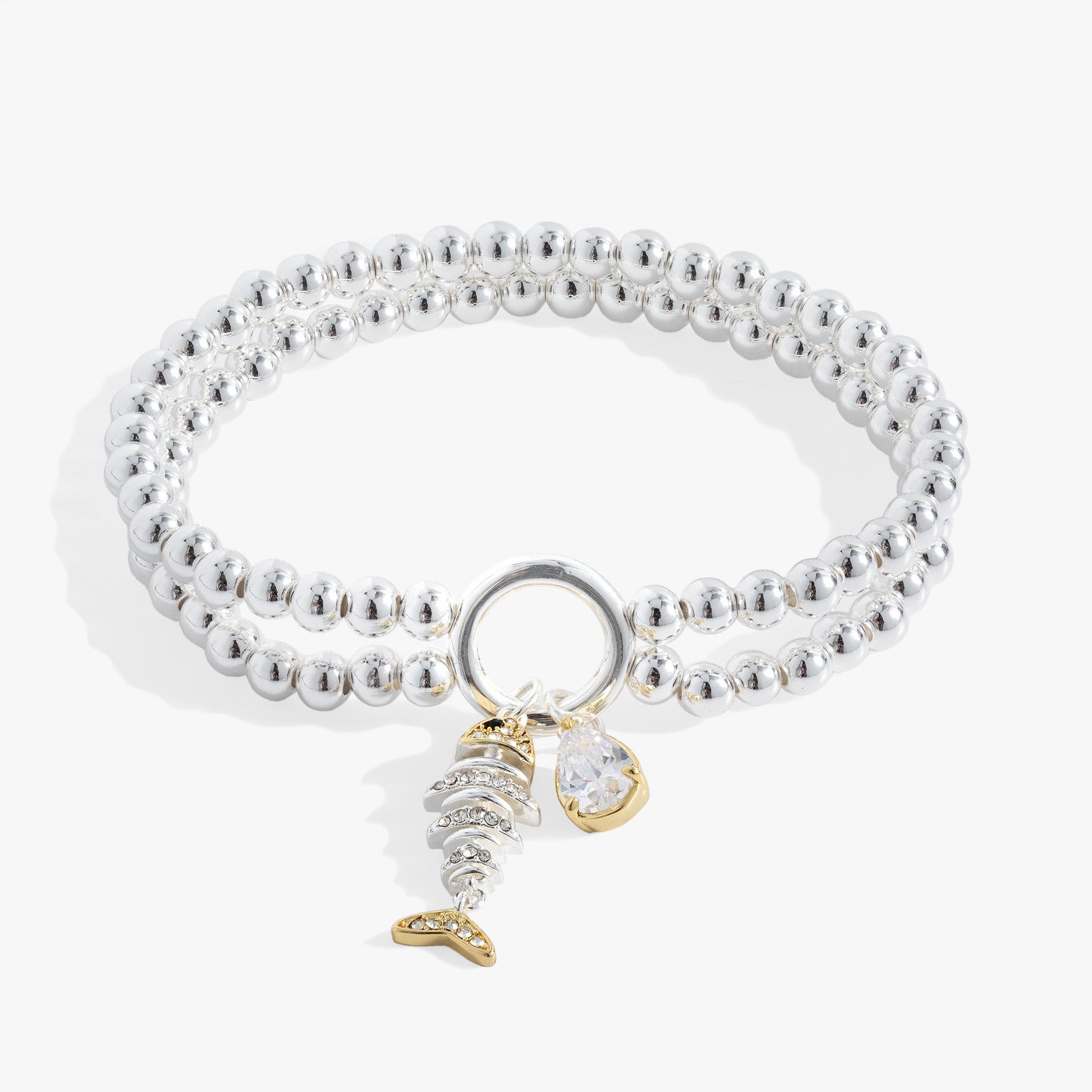 Fishbone Double Stretch Bracelet Two Tone