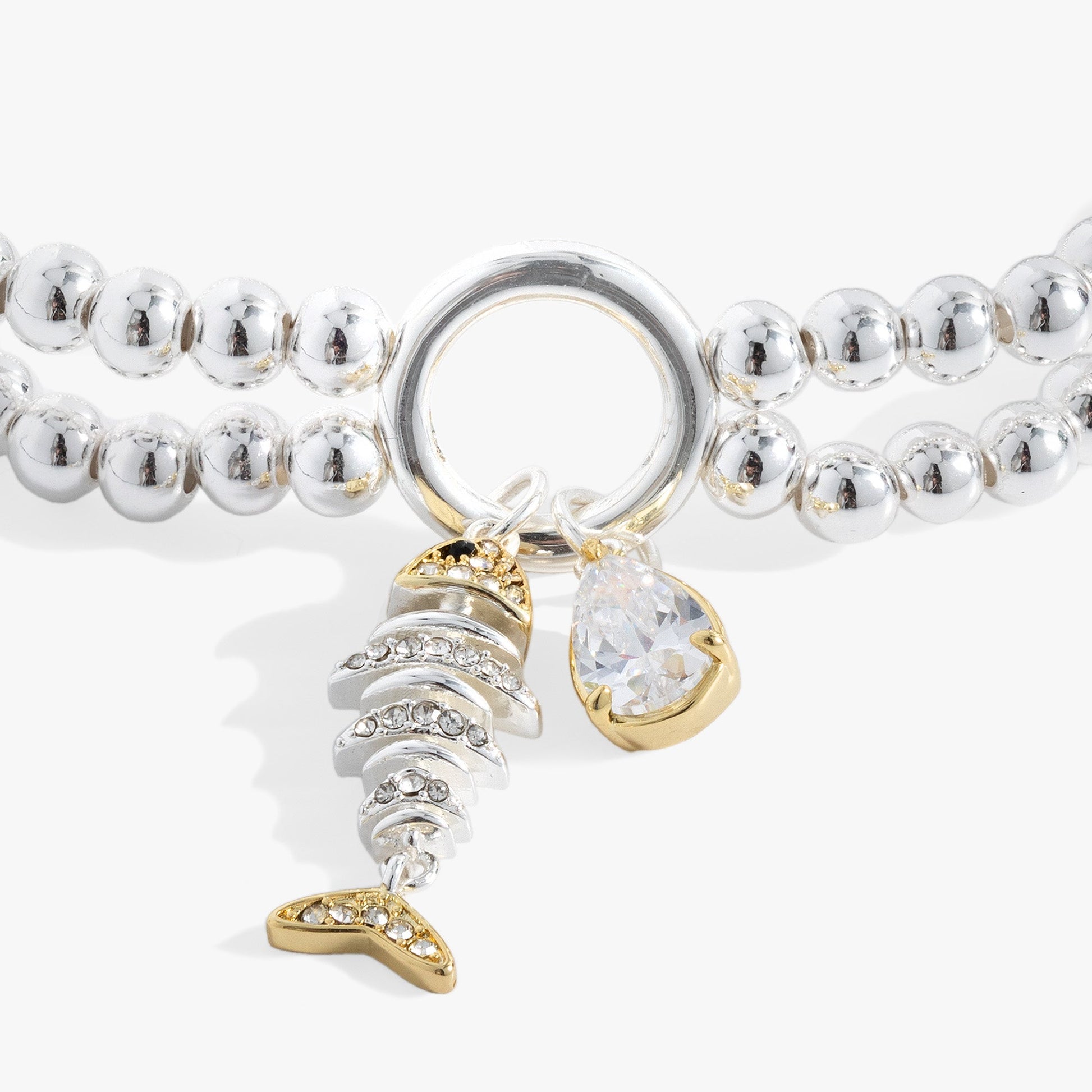 Fishbone Double Stretch Bracelet Two Tone