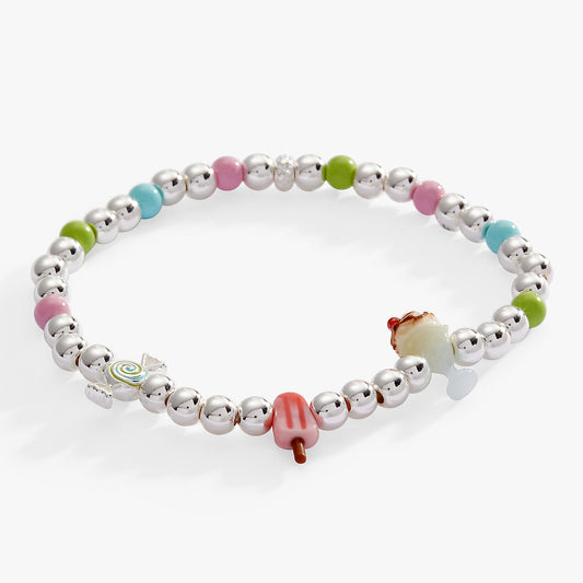 Sweets Love Language Stretch Bracelet Silver