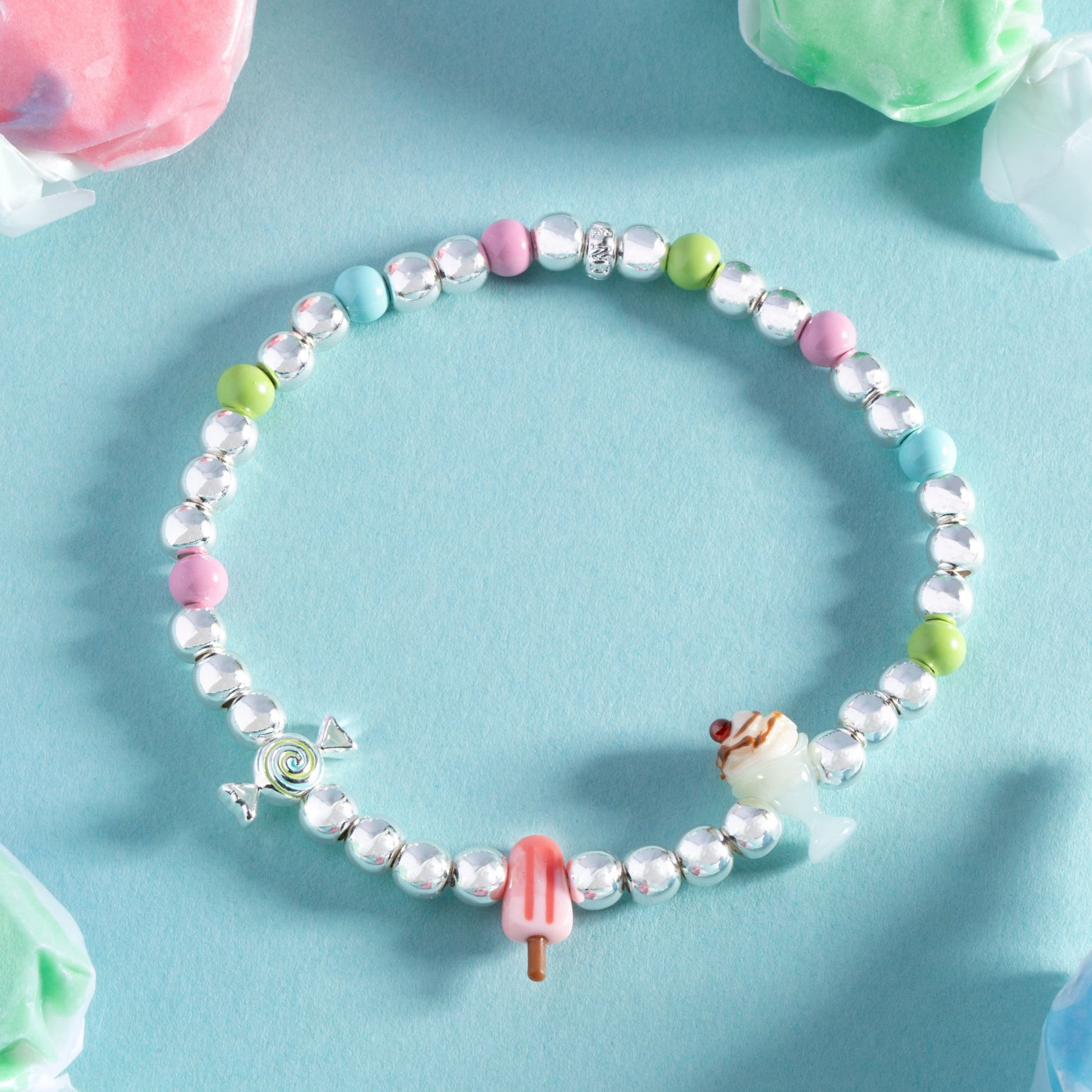 Sweets Love Language Stretch Bracelet Silver