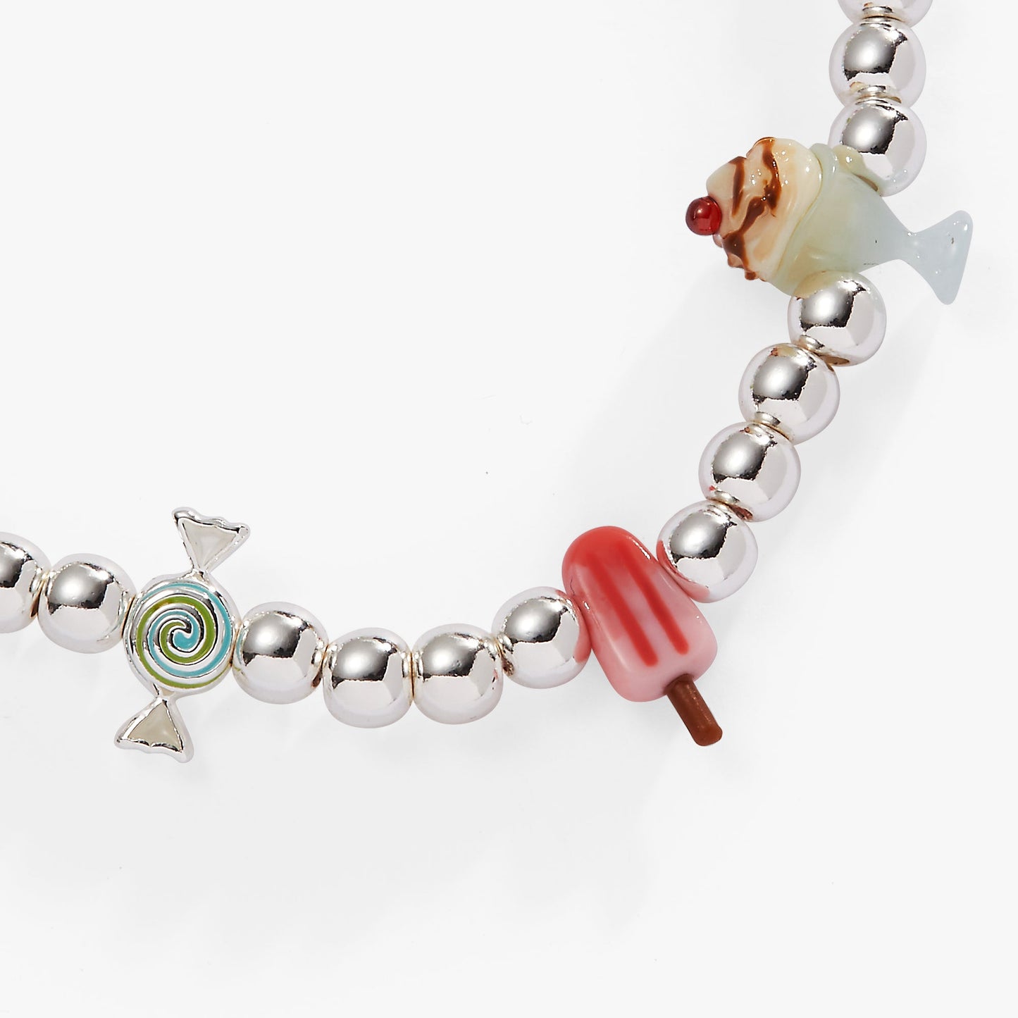 Sweets Love Language Stretch Bracelet Silver
