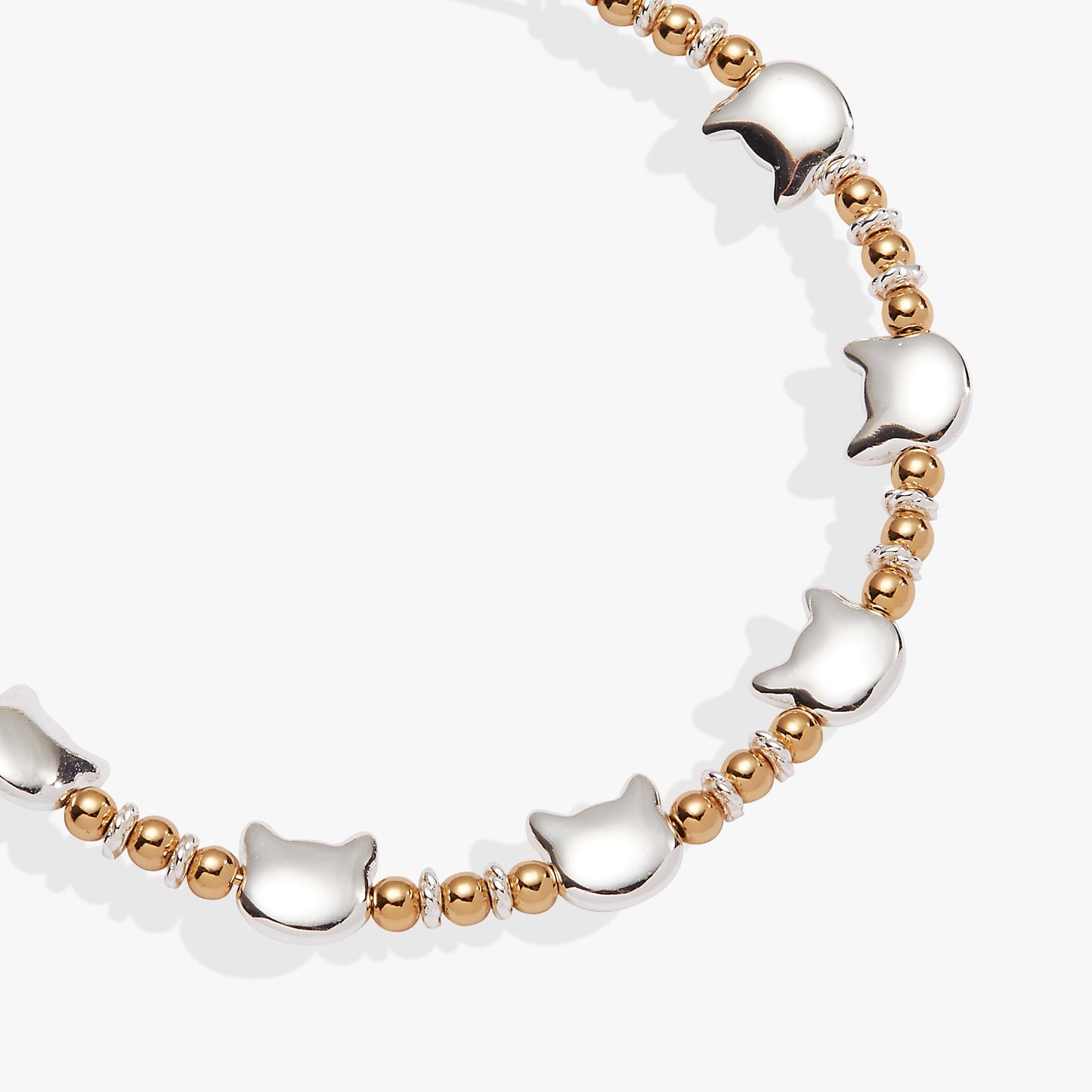 Cat Beaded Bangle Two Tone