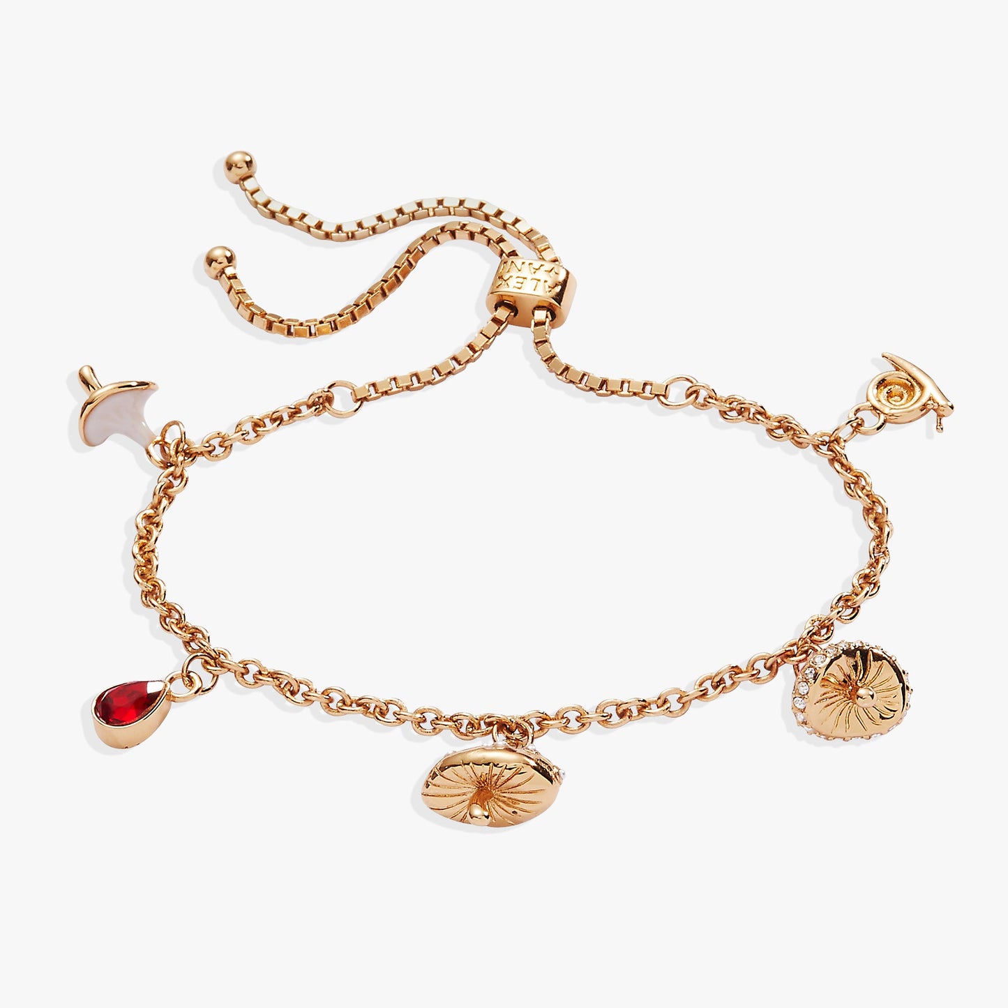 Mushroom Bolo Charm Bracelet Gold
