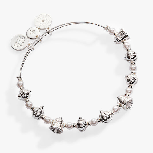 Bells Beaded Bangle Silver