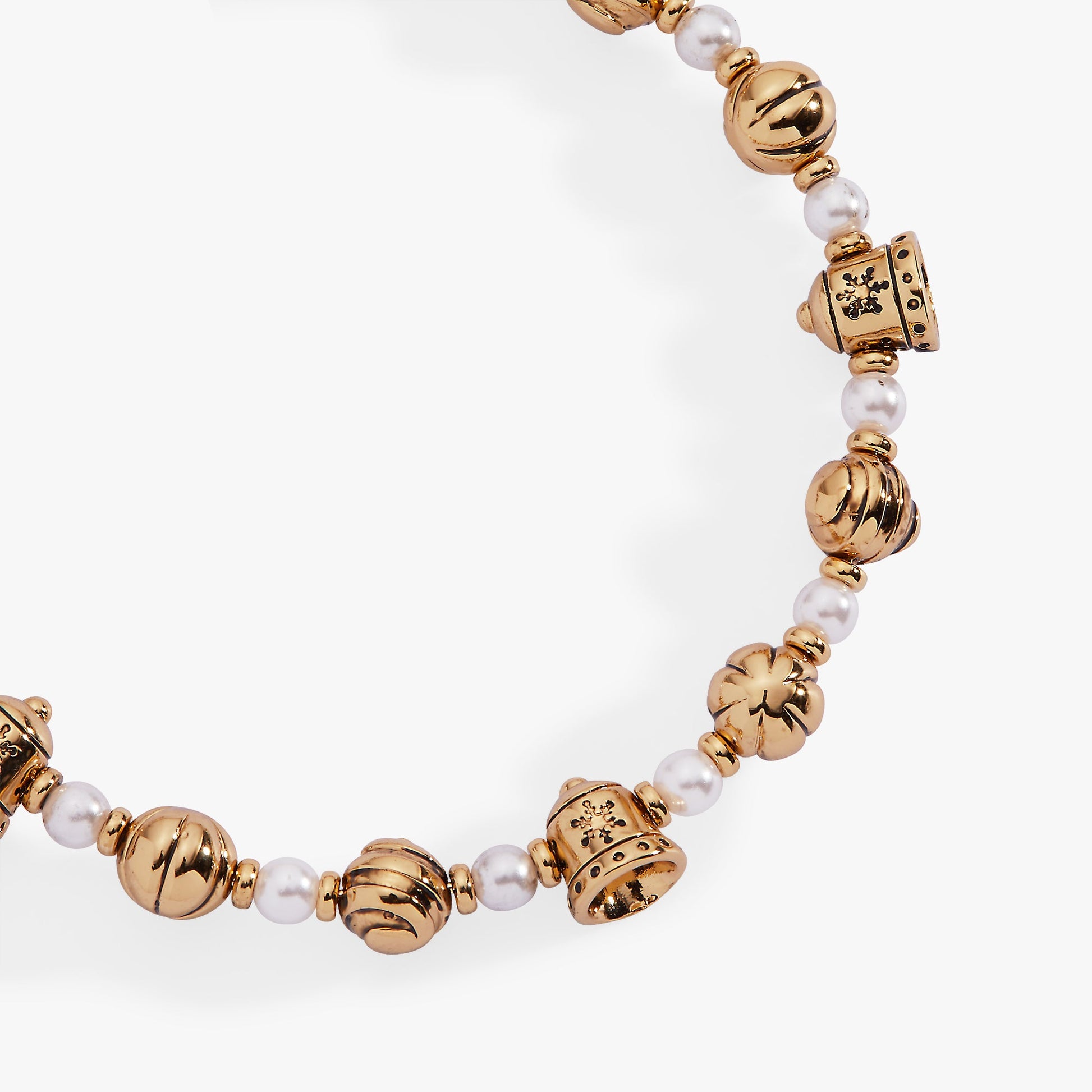 Bells Beaded Bangle Silver