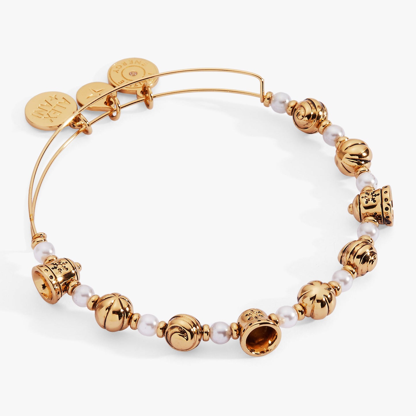 Bells Beaded Bangle Silver