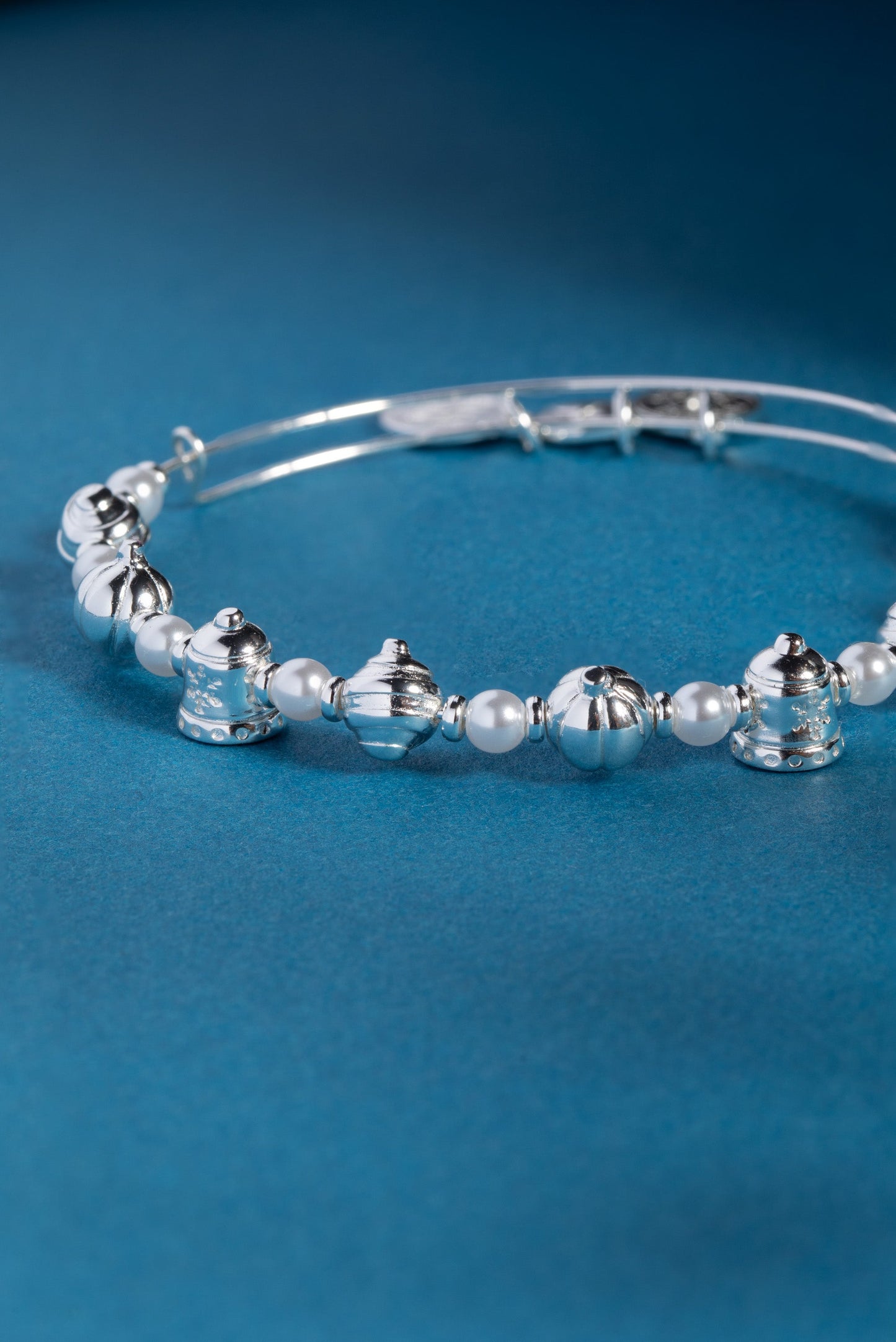 Bells Beaded Bangle Silver